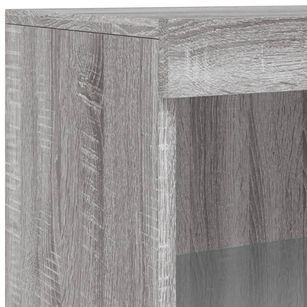 Sideboard mit LED-Leuchten Grau Sonoma 60,5x37x100 cm