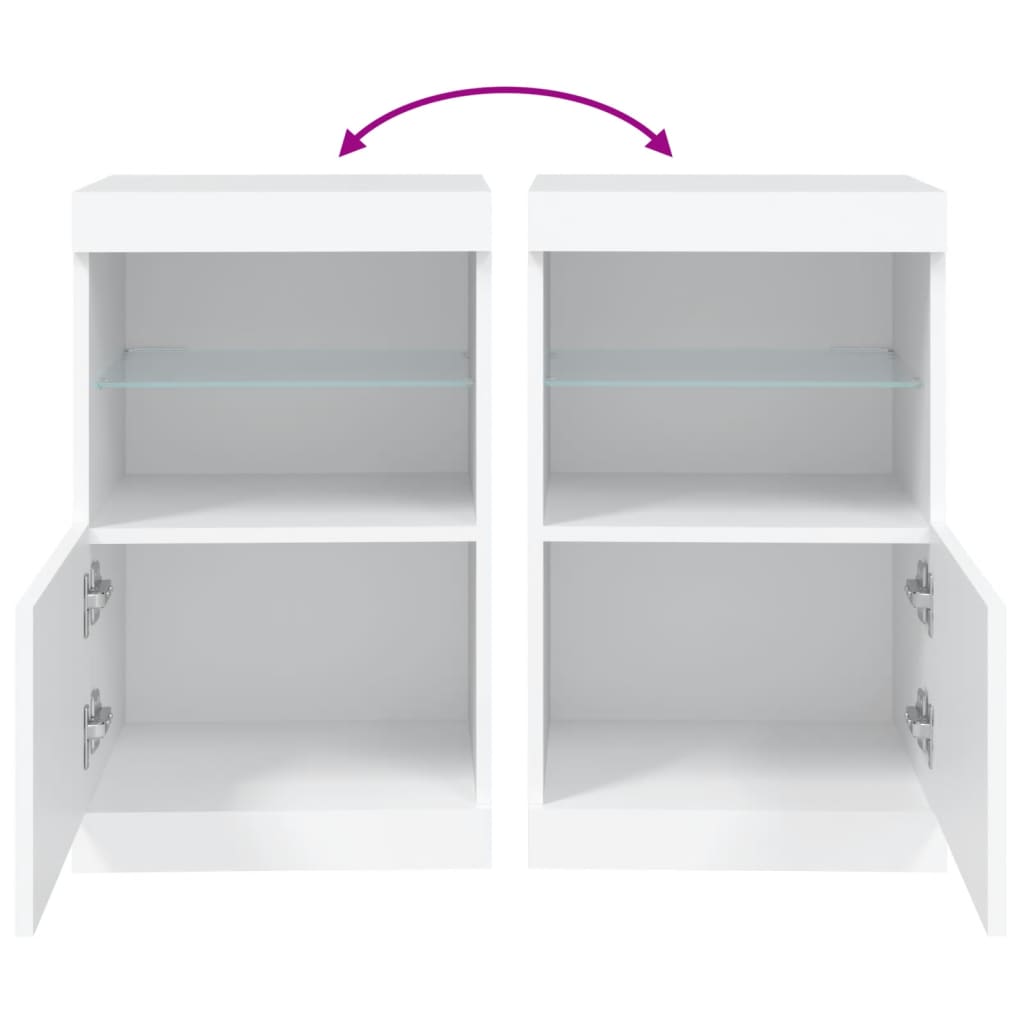 Sideboard mit LED-Leuchten Weiß 41x37x67 cm