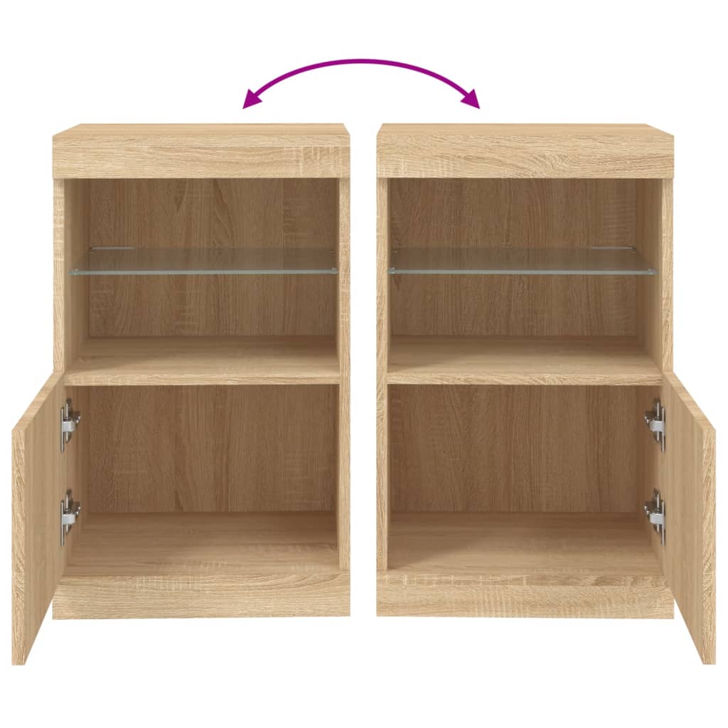 Sideboard mit LED-Leuchten Sonoma-Eiche 41x37x67 cm