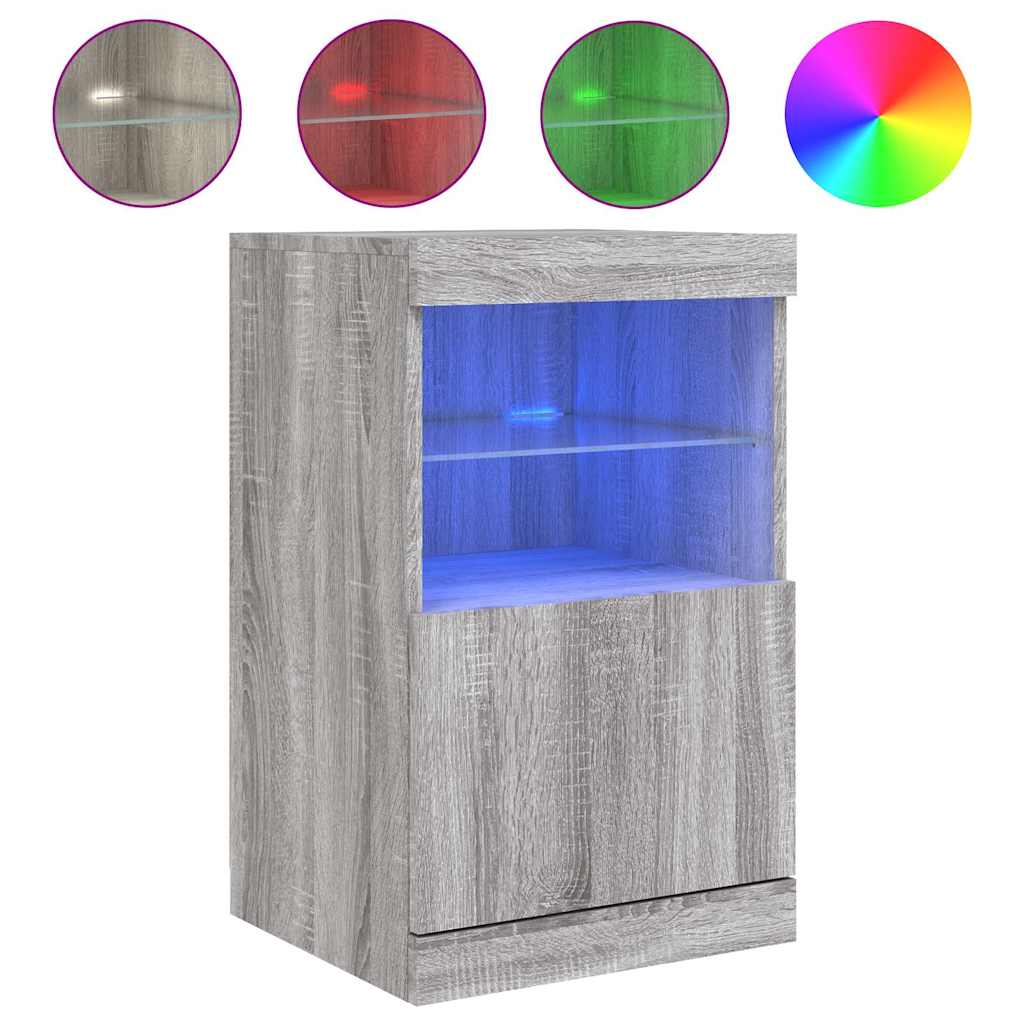 Sideboard mit LED-Leuchten Grau Sonoma 41x37x67 cm