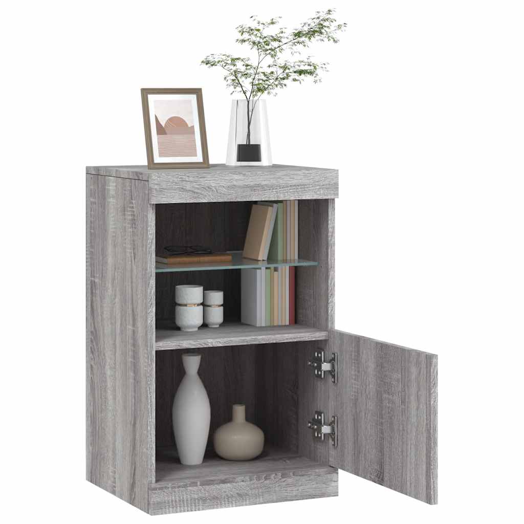 Sideboard mit LED-Leuchten Grau Sonoma 41x37x67 cm