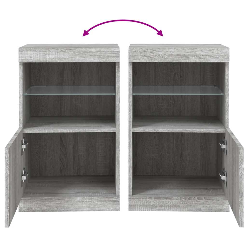 Sideboard mit LED-Leuchten Grau Sonoma 41x37x67 cm