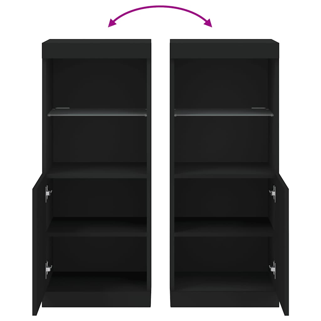 Sideboard mit LED-Leuchten Schwarz 41x37x100 cm