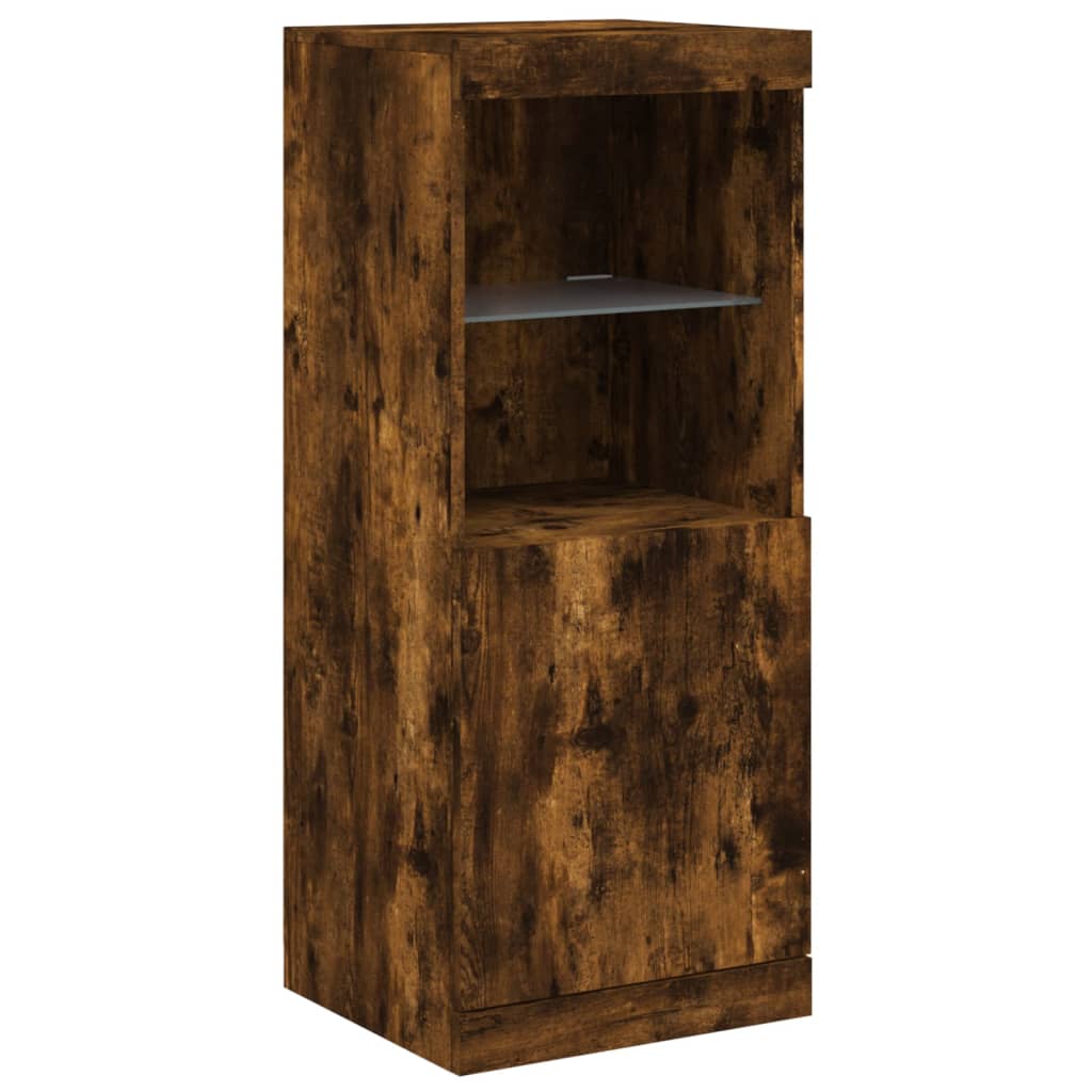 Sideboard mit LED-Leuchten Räuchereiche 41x37x100 cm