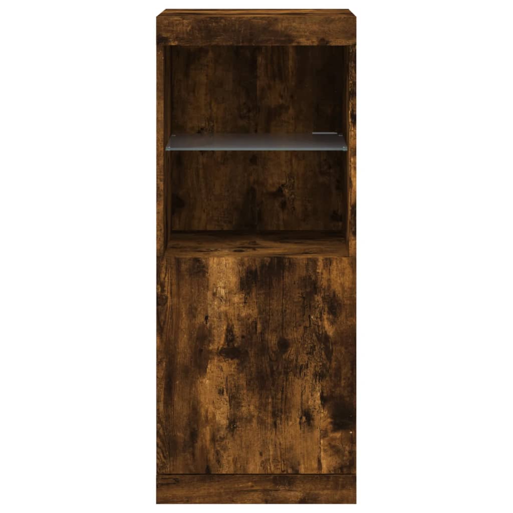 Sideboard mit LED-Leuchten Räuchereiche 41x37x100 cm