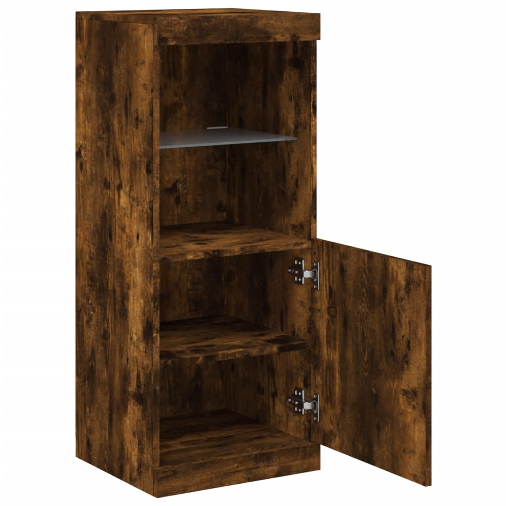 Sideboard mit LED-Leuchten Räuchereiche 41x37x100 cm