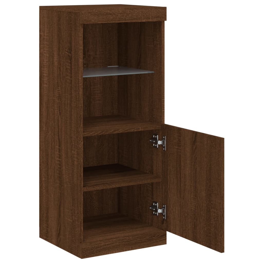 Sideboard mit LED-Leuchten Braun Eichen-Optik 41x37x100 cm