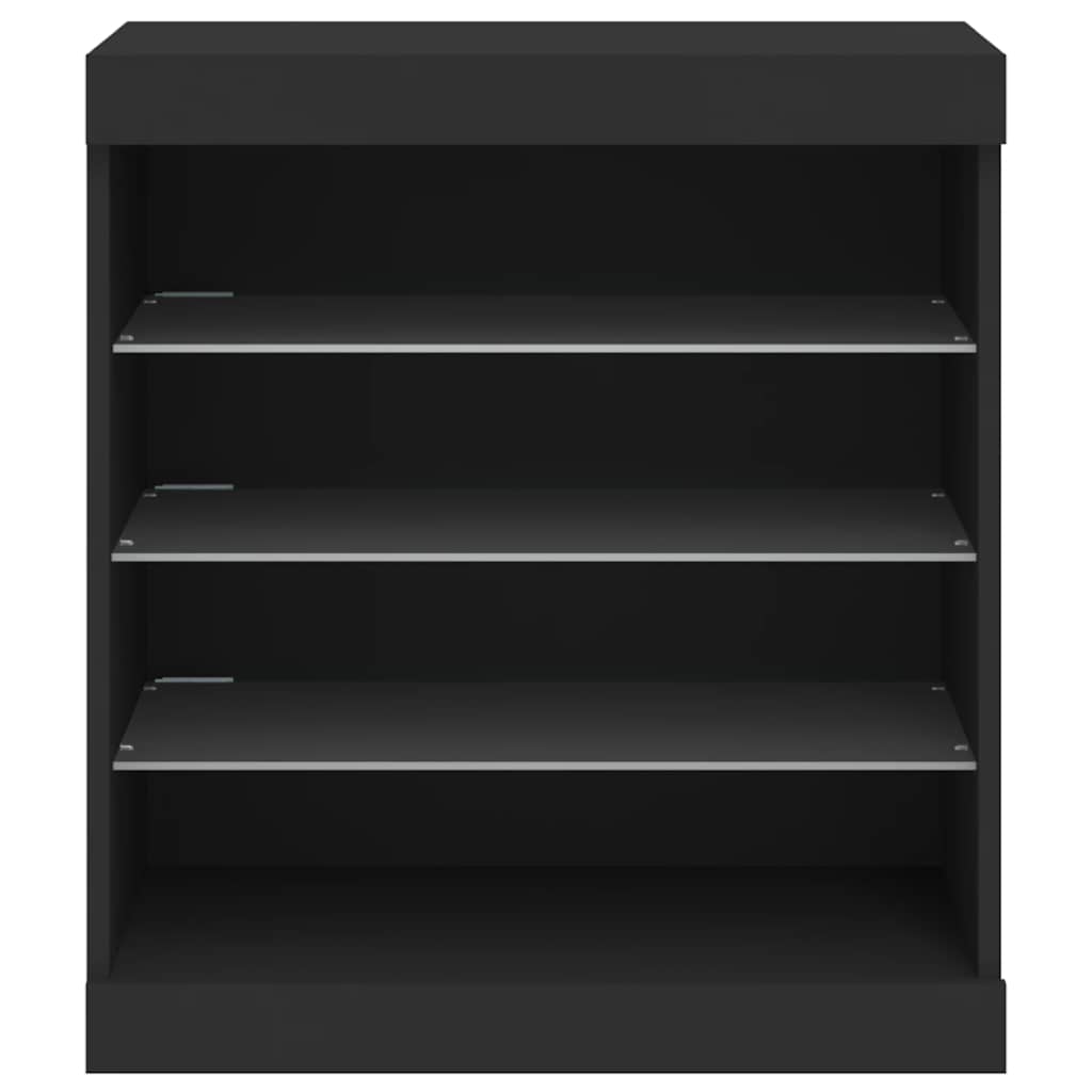 Sideboard mit LED-Leuchten Schwarz 60,5x37x67 cm