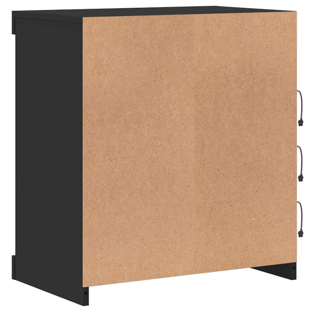 Sideboard mit LED-Leuchten Schwarz 60,5x37x67 cm