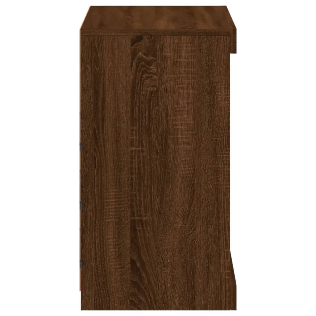 Sideboard mit LED-Leuchten Braun Eichen-Optik 60,5x37x67 cm