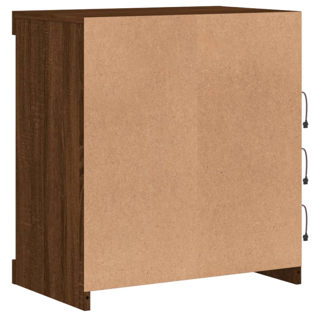 Sideboard mit LED-Leuchten Braun Eichen-Optik 60,5x37x67 cm