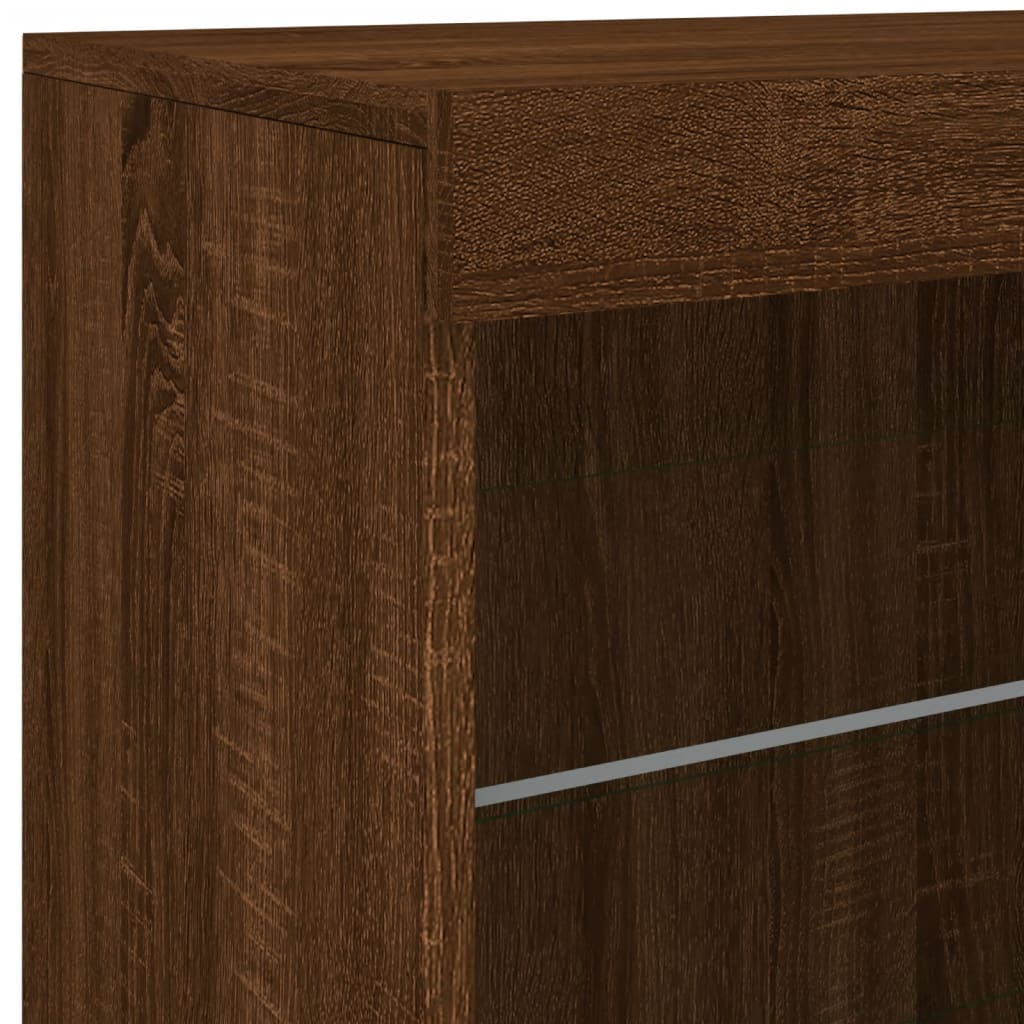 Sideboard mit LED-Leuchten Braun Eichen-Optik 60,5x37x67 cm