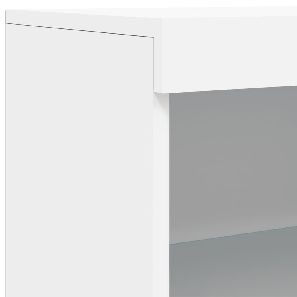 Sideboard mit LED-Leuchten Weiß 60,5x37x100 cm