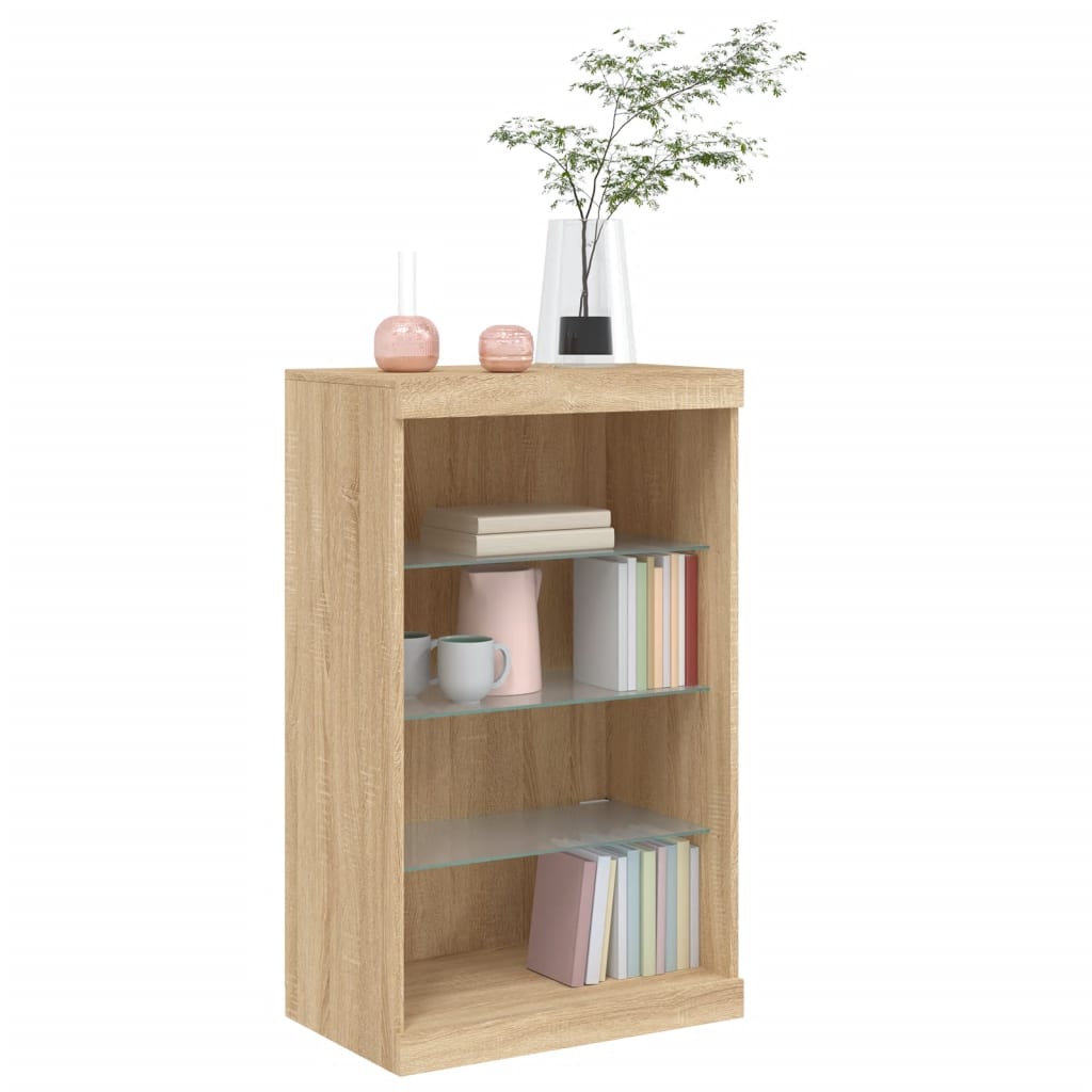 Sideboard mit LED-Leuchten Sonoma-Eiche 60,5x37x100 cm