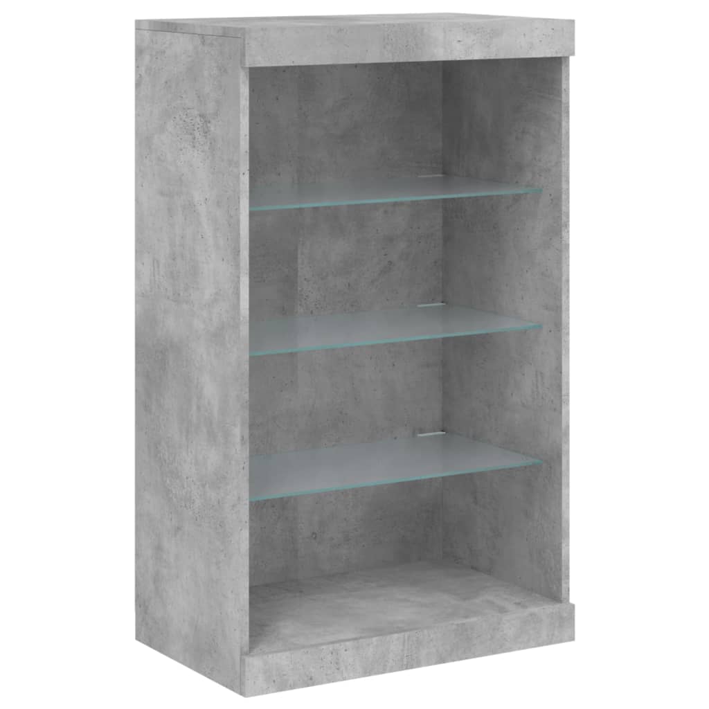 Sideboard mit LED-Leuchten Betongrau 60,5x37x100 cm