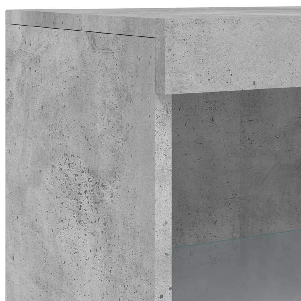 Sideboard mit LED-Leuchten Betongrau 60,5x37x100 cm