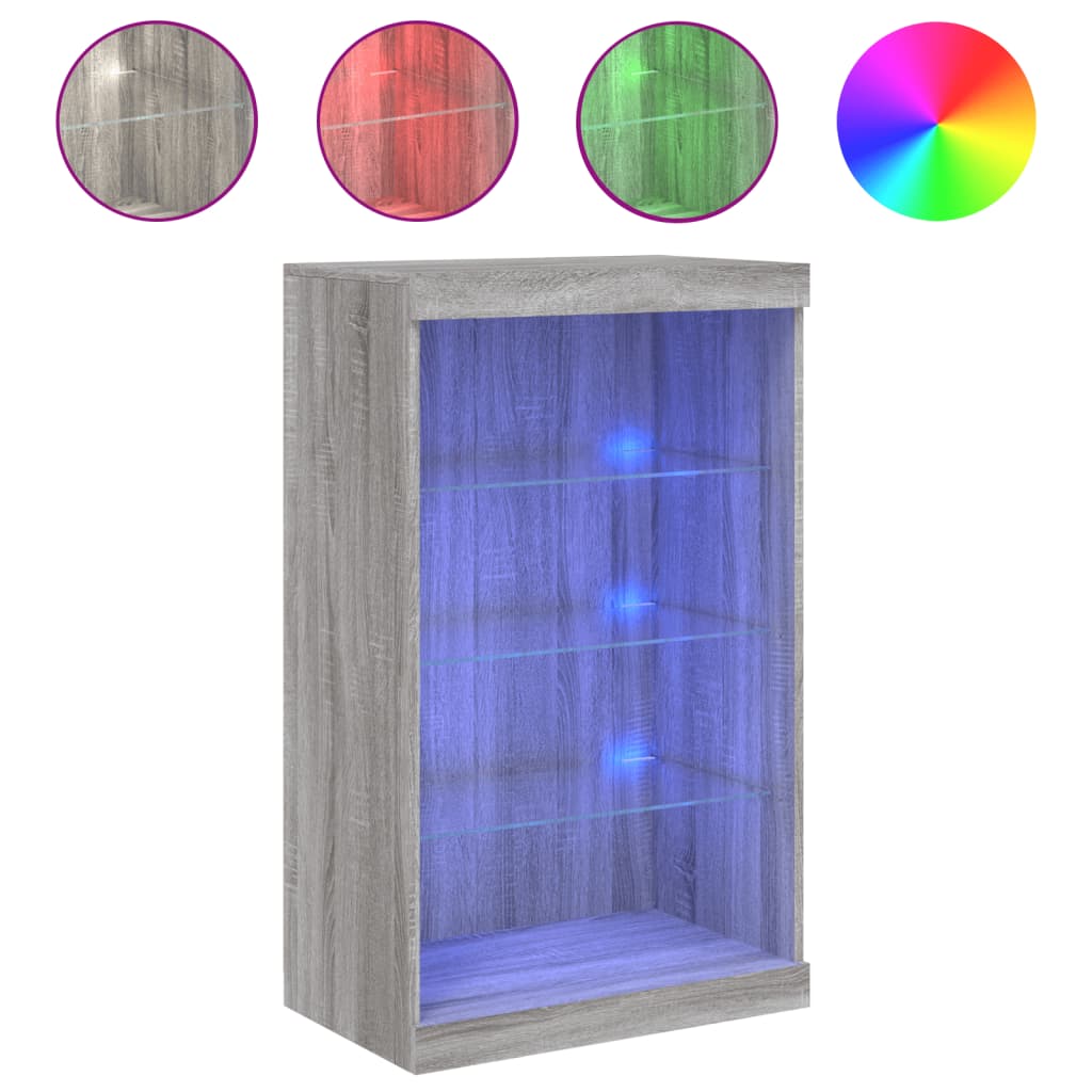 Sideboard mit LED-Leuchten Grau Sonoma 60,5x37x100 cm