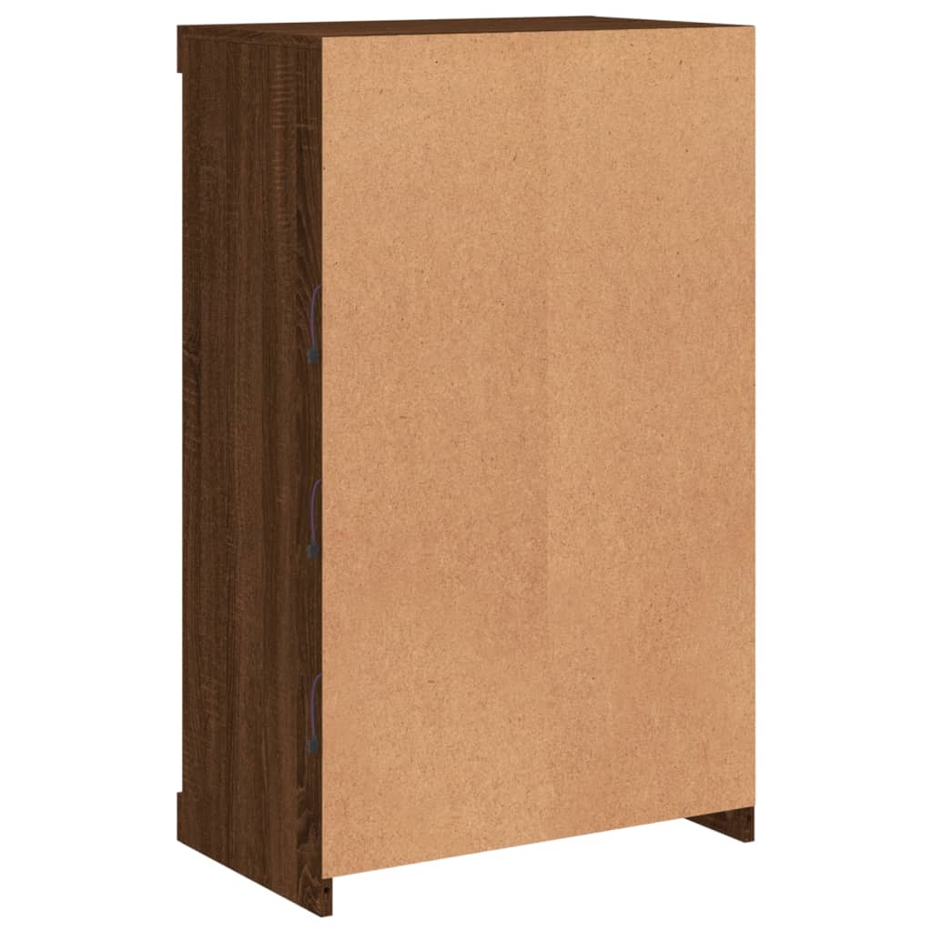 Sideboard mit LED-Leuchten Braun Eichen-Optik 60,5x37x100 cm