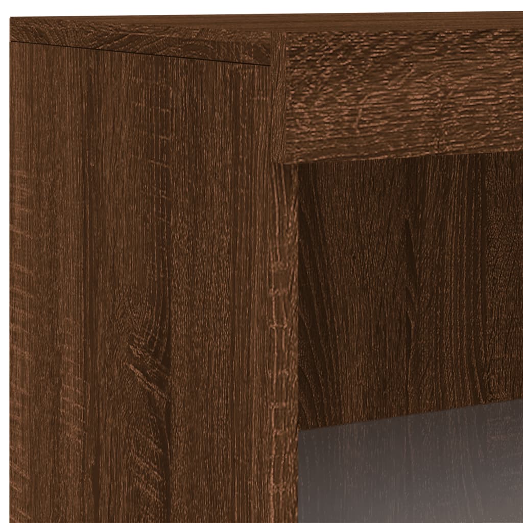Sideboard mit LED-Leuchten Braun Eichen-Optik 60,5x37x100 cm