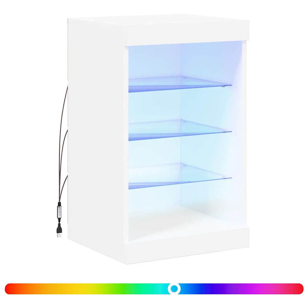 Sideboard mit LED-Leuchten Weiß 41x37x67 cm
