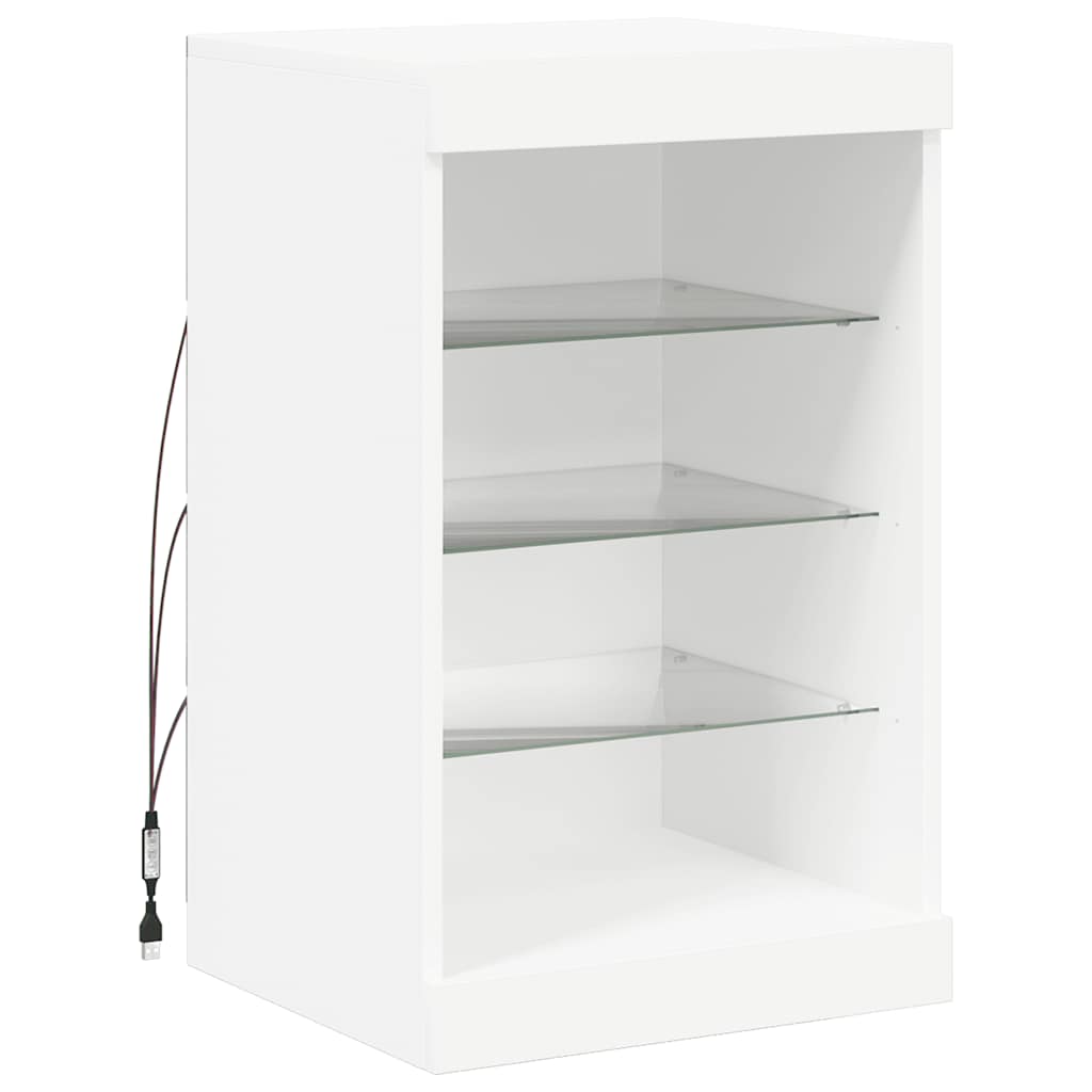 Sideboard mit LED-Leuchten Weiß 41x37x67 cm
