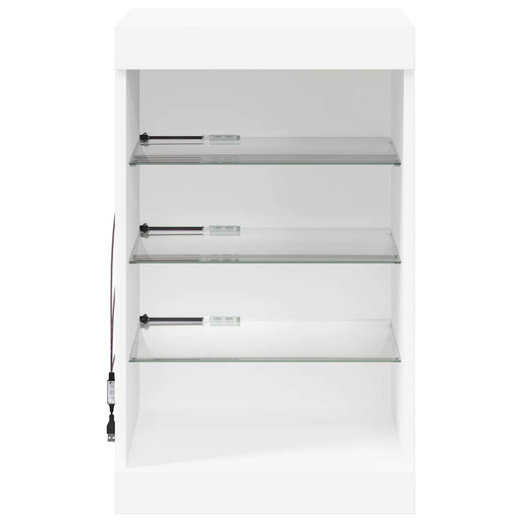 Sideboard mit LED-Leuchten Weiß 41x37x67 cm