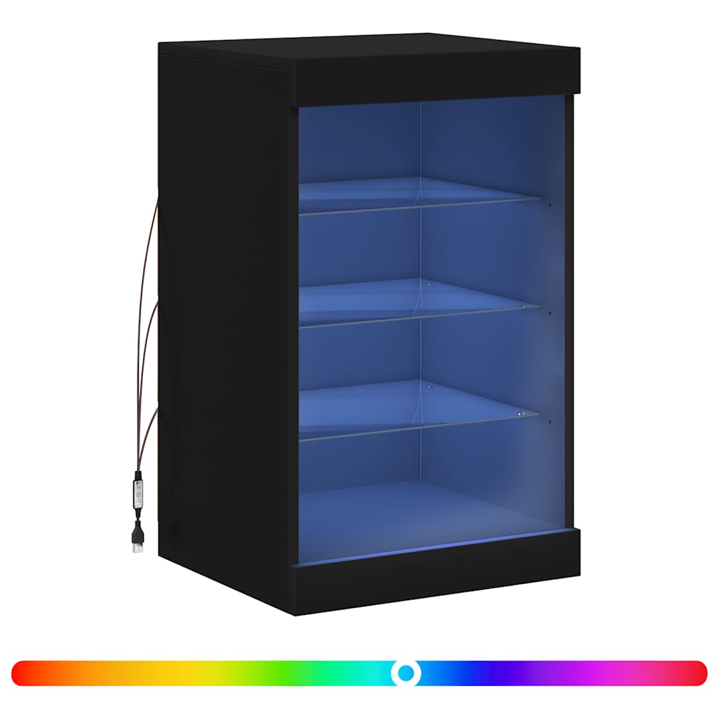 Sideboard mit LED-Leuchten Schwarz 41x37x67 cm