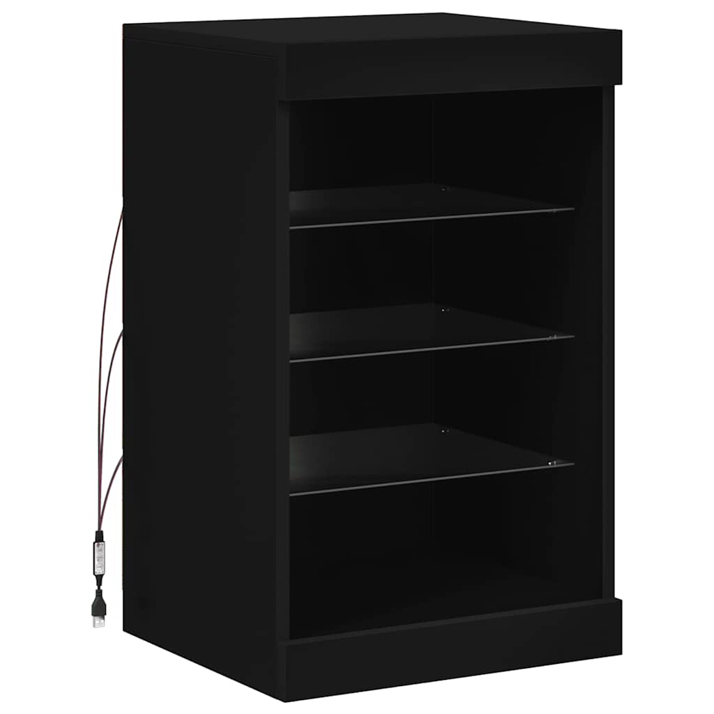 Sideboard mit LED-Leuchten Schwarz 41x37x67 cm