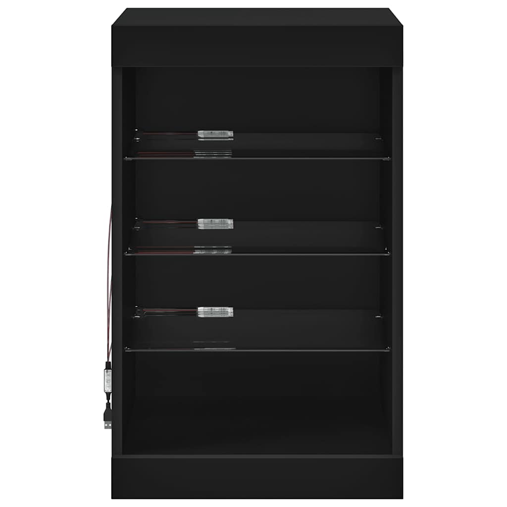 Sideboard mit LED-Leuchten Schwarz 41x37x67 cm