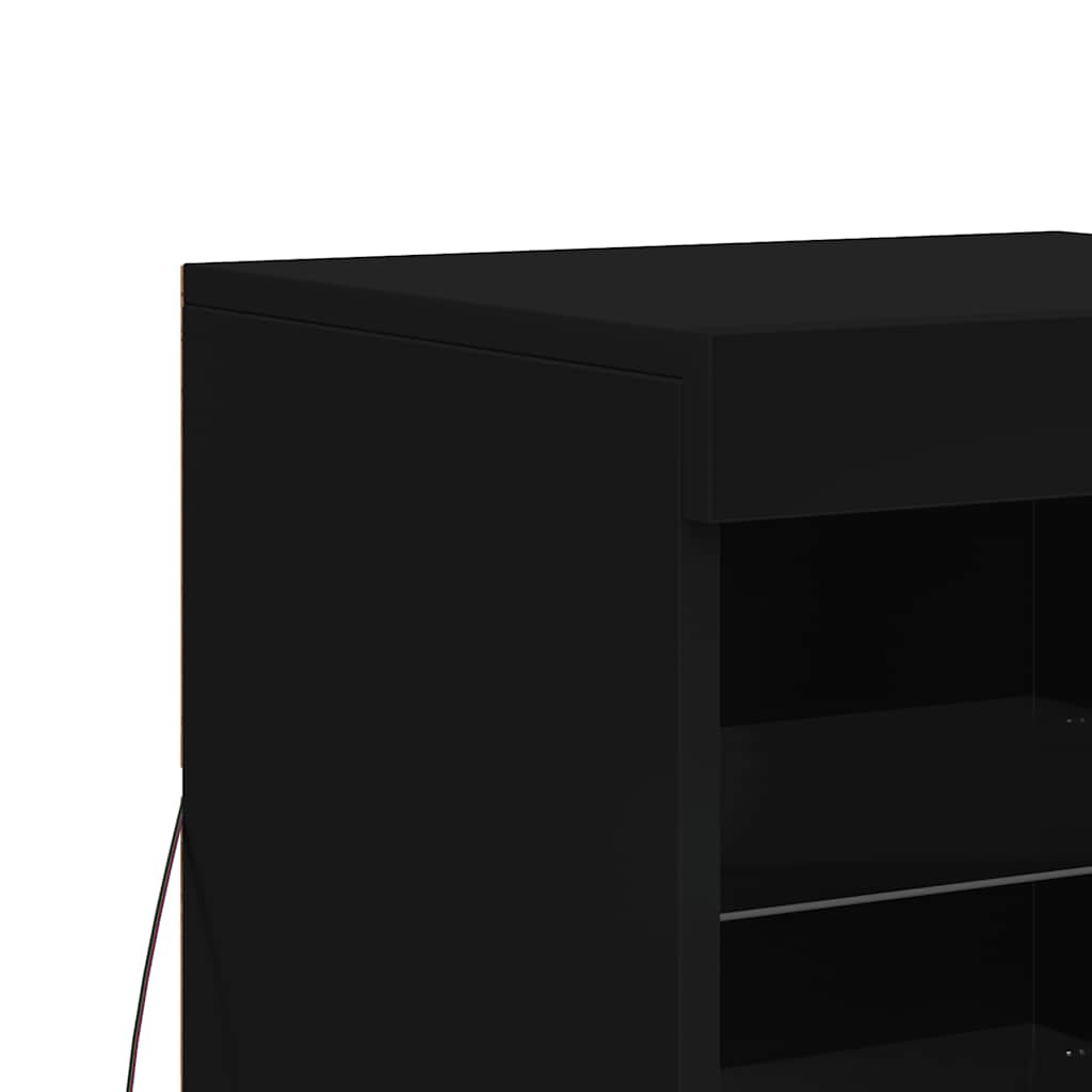 Sideboard mit LED-Leuchten Schwarz 41x37x67 cm