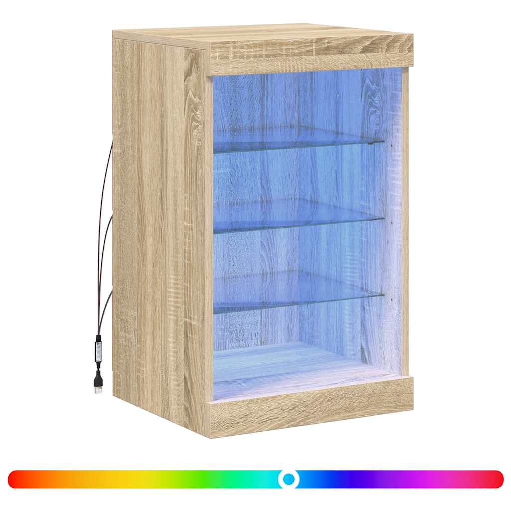 Sideboard mit LED-Leuchten Sonoma-Eiche 41x37x67 cm