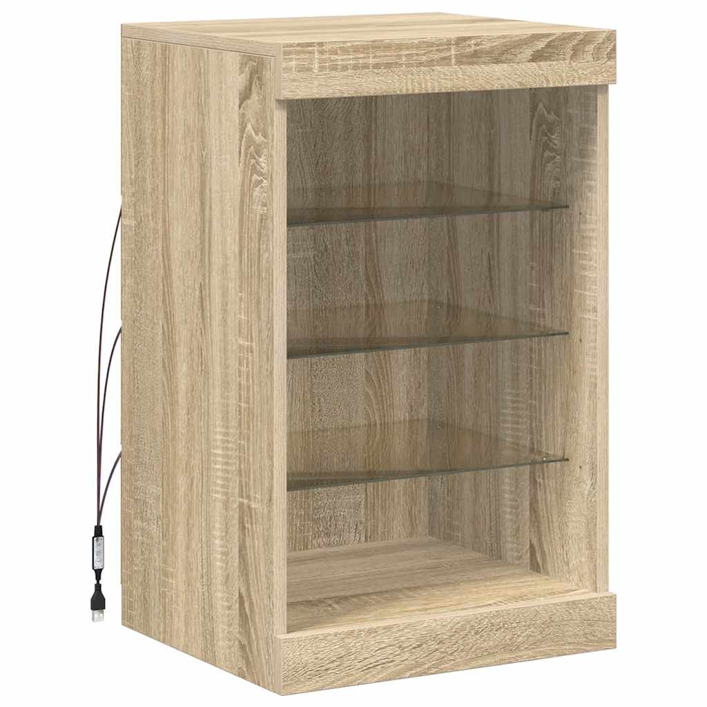 Sideboard mit LED-Leuchten Sonoma-Eiche 41x37x67 cm
