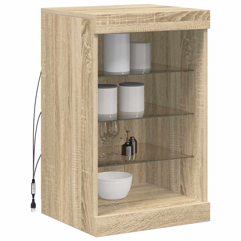Sideboard mit LED-Leuchten Sonoma-Eiche 41x37x67 cm