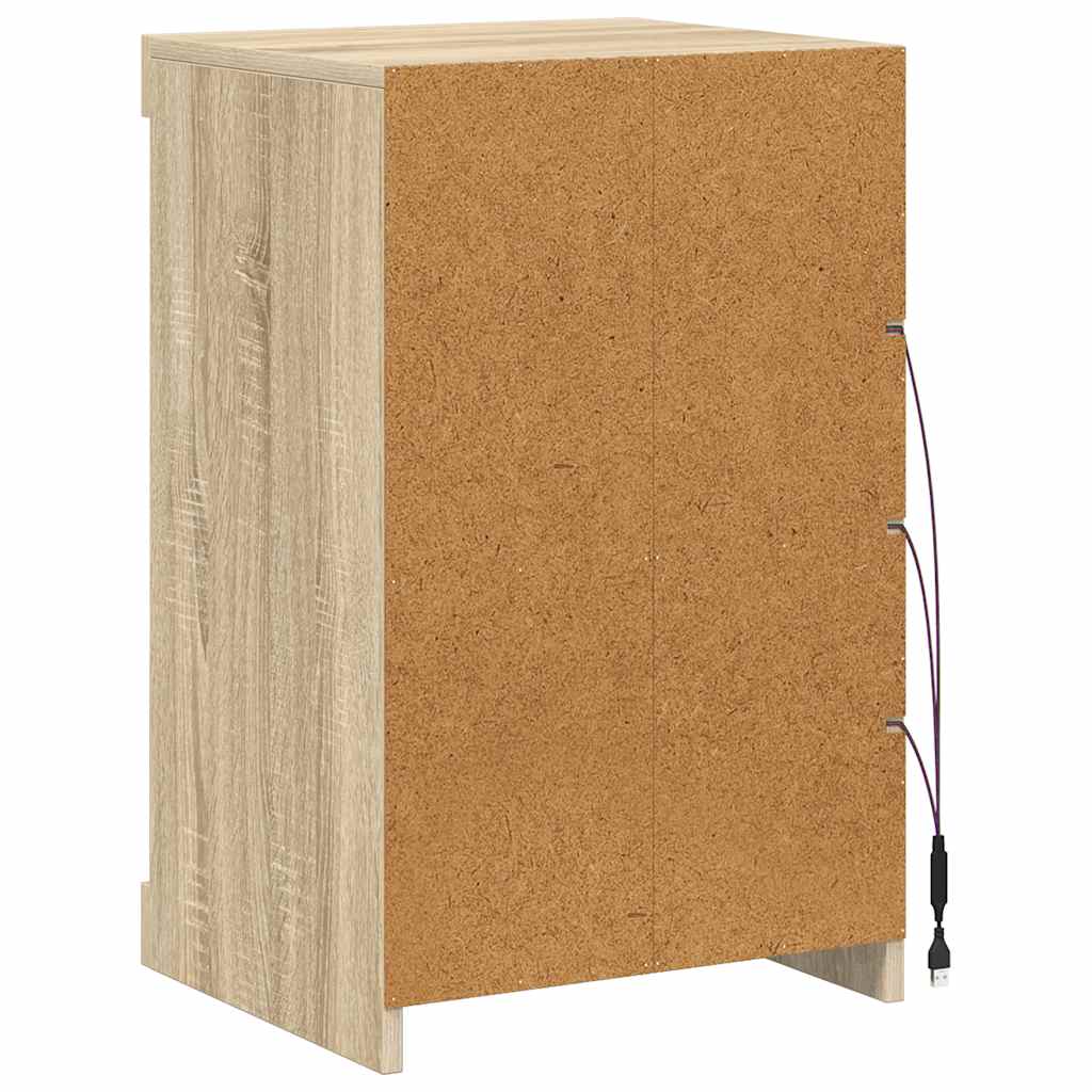 Sideboard mit LED-Leuchten Sonoma-Eiche 41x37x67 cm