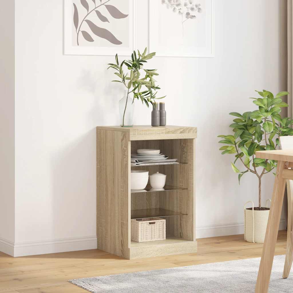 Sideboard mit LED-Leuchten Sonoma-Eiche 41x37x67 cm