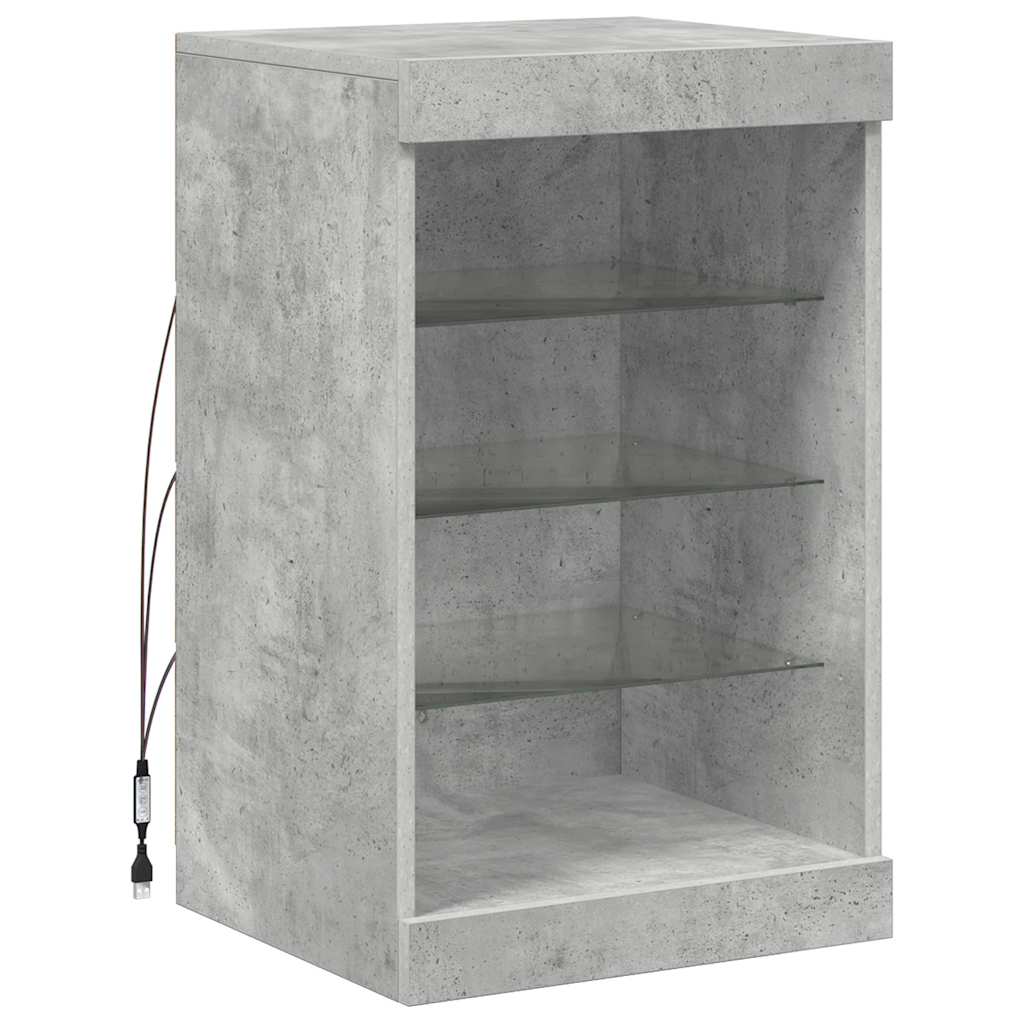 Sideboard mit LED-Leuchten Betongrau 41x37x67 cm