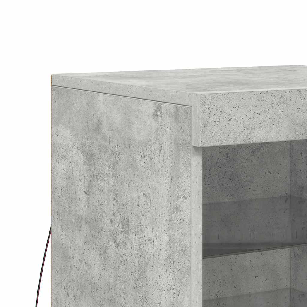 Sideboard mit LED-Leuchten Betongrau 41x37x67 cm