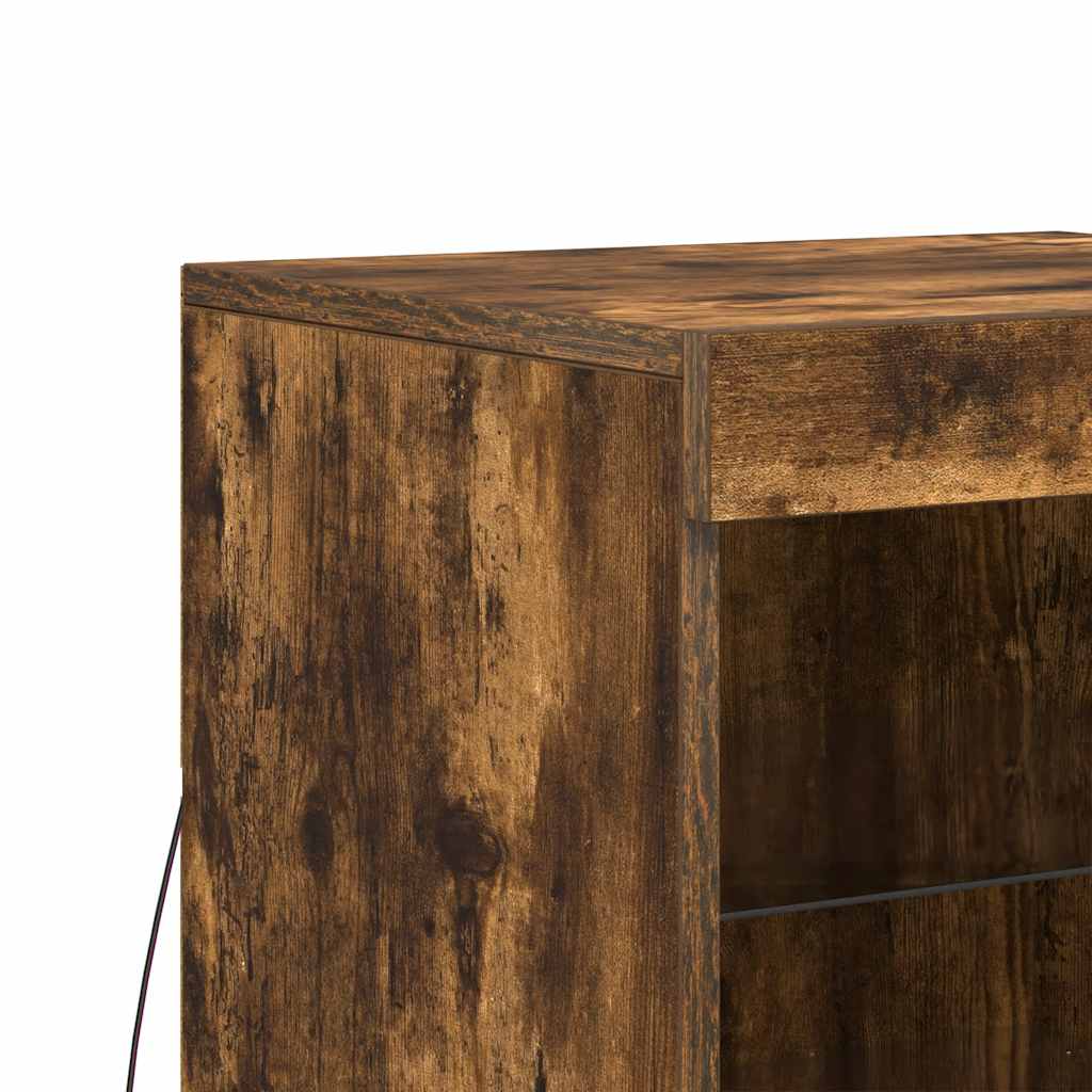 Sideboard mit LED-Leuchten Räuchereiche 41x37x67 cm