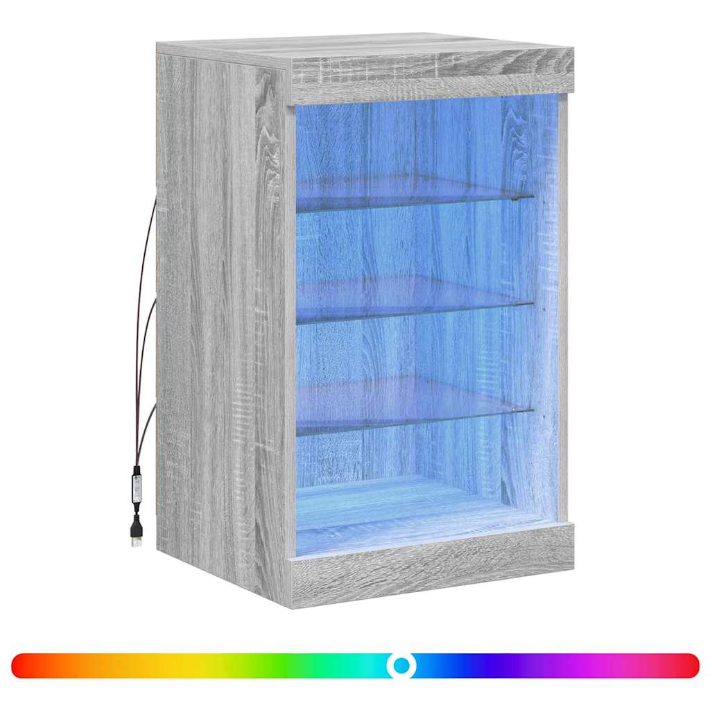 Sideboard mit LED-Leuchten Grau Sonoma 41x37x67 cm