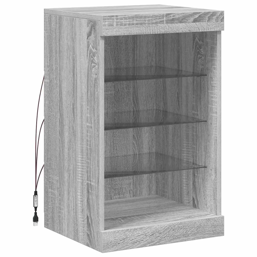 Sideboard mit LED-Leuchten Grau Sonoma 41x37x67 cm