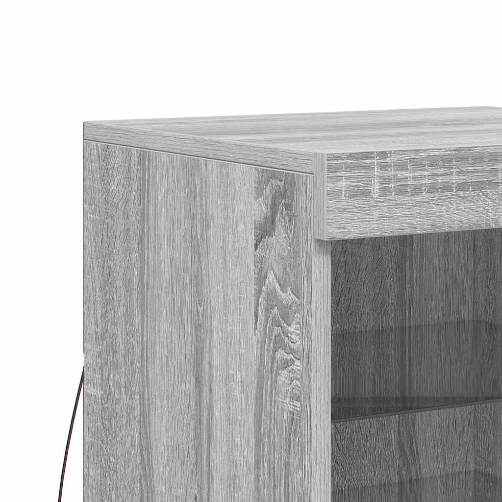 Sideboard mit LED-Leuchten Grau Sonoma 41x37x67 cm