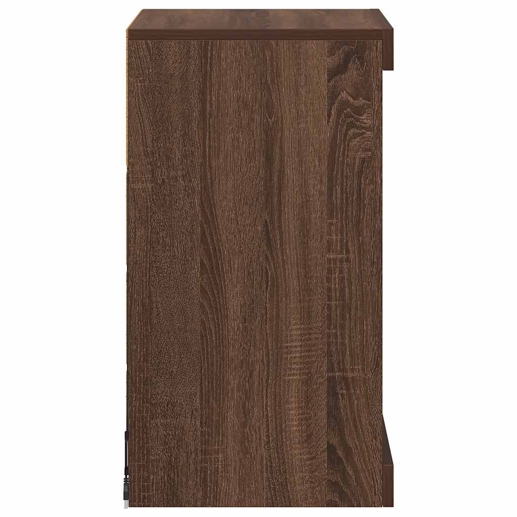 Sideboard mit LED-Leuchten Braun Eichen-Optik 41x37x67 cm