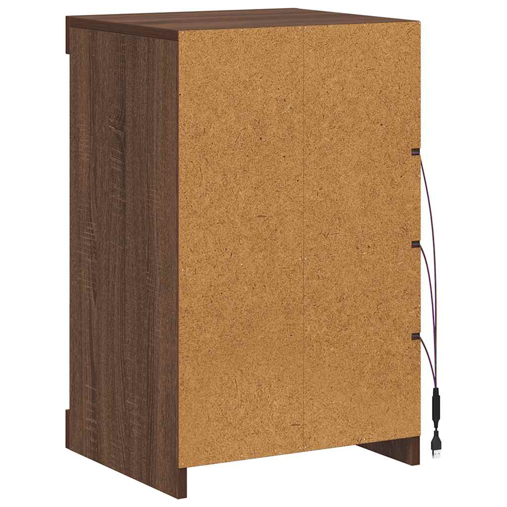 Sideboard mit LED-Leuchten Braun Eichen-Optik 41x37x67 cm