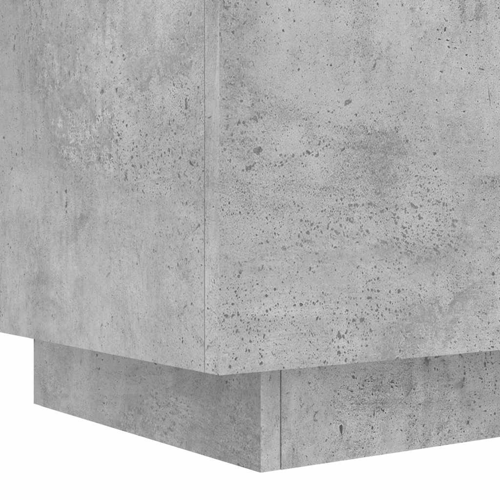 Nachttische mit LED-Leuchten 2 Stk. Betongrau Holzwerkstoff