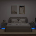 Nachttische mit LED-Leuchten 2 Stk. Betongrau Holzwerkstoff