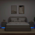 Nachttische mit LED-Leuchten 2 Stk. Grau Sonoma Holzwerkstoff