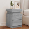 Nachttische mit LED-Leuchten 2 Stk. Grau Sonoma 35x39x55 cm