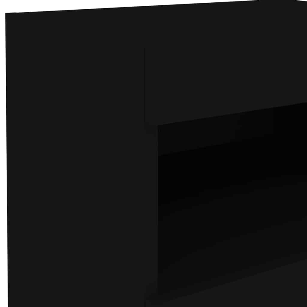 Nachttische mit LED-Leuchten 2 Stk. Schwarz 50x40x45 cm