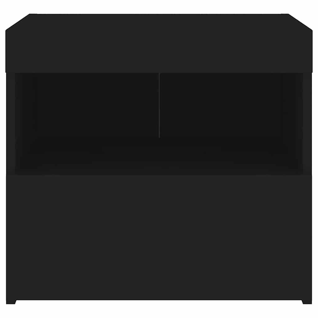 Nachttische mit LED-Leuchten 2 Stk. Schwarz 50x40x45 cm