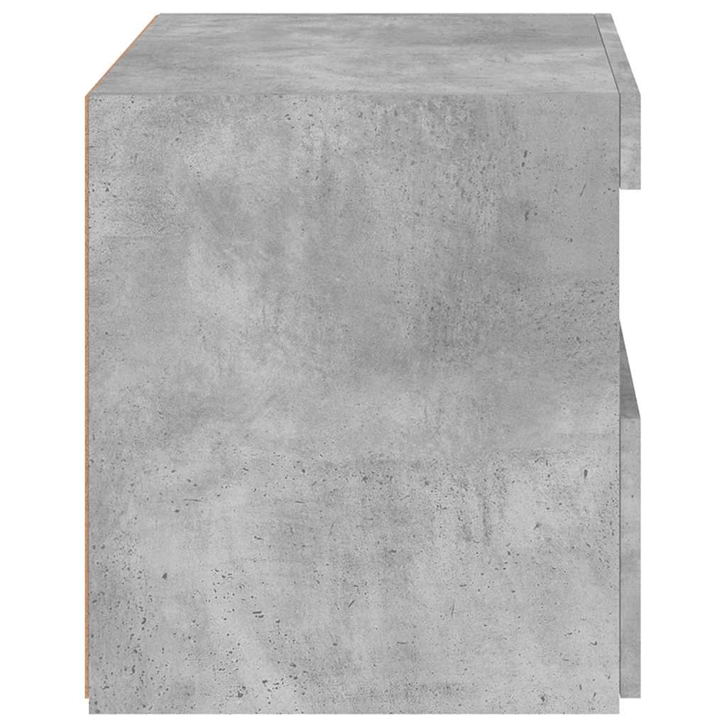 Nachttisch mit LED-Leuchten Betongrau 50x40x45 cm